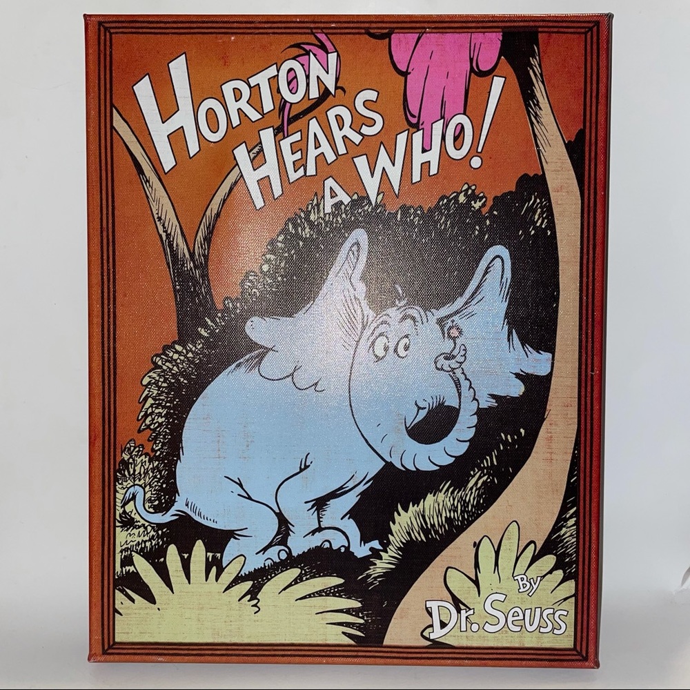 Dr Seuss Prints Canvas Art “Horton Hears A Who” Wall Decor Dr Seuss Painting